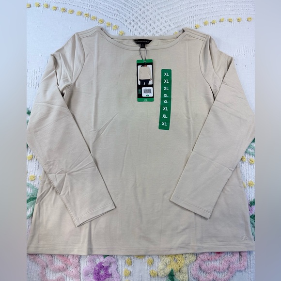 Banana Republic Tops - Banana Republic‎ Boatneck Long Sleeve Top Rayon Blend Stretch Tee New